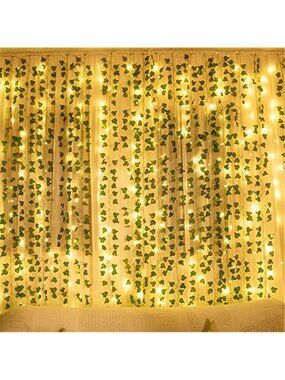 Artificial Ivy Vine Garland LED String Lights Hanging Wall Decor Wedding
